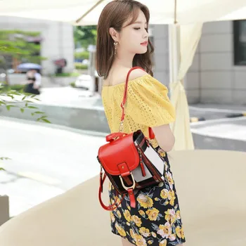 

backpack women bookbag Summer small bag female 2019 new net red wild bag texture foreign style fashion backpack mini backpack