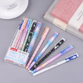 

6 Pcs/lot Cute Gel Pen 0.38mm Blue / Black Pen School Office Writing Supplies Student Kawaii Stationery Escolar Papelaria