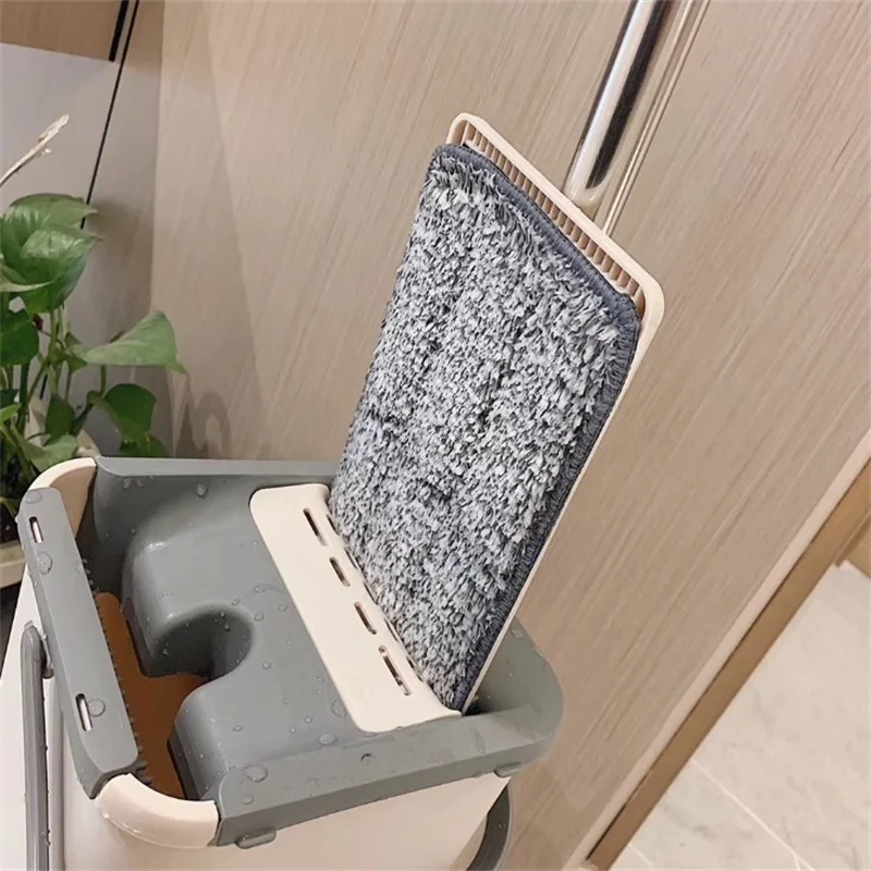  Hand-free Automatic Spin Mop Avoid Hand Washing Ultrafine Fiber Cleaning Cloth Home Kitchen Wooden  - 4000064864533