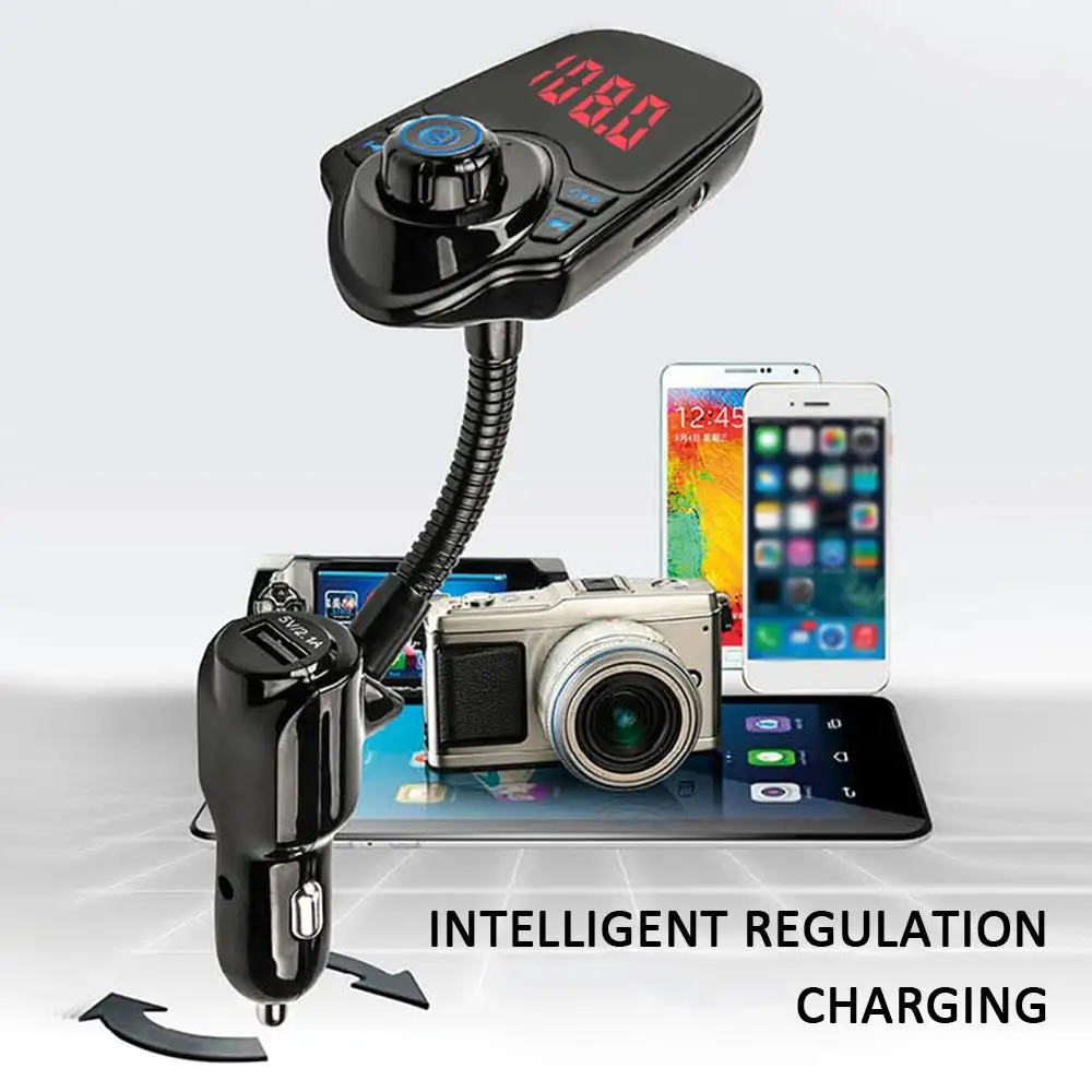 Умный автомобильный fm-передатчик Bluetooth T10 приемник громкой связи fm-передатчик Bluetooth Универсальный Автомобильный MP3-плеер 2.1A
