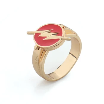 

New 2020 Justice League Flash Copper Ring Can Be Opened Lightning Logo Superhero Cosplay Movie Fashion Jewelry Ring Men GIft