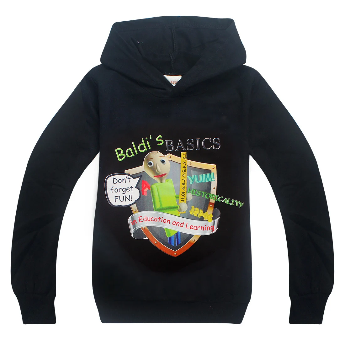 Baldi's/Хлопковые футболки с капюшоном детская одежда с героями мультфильмов baldi's Basics In eduction летние футболки для мальчиков и девочек верхняя одежда - Цвет: 7234-black