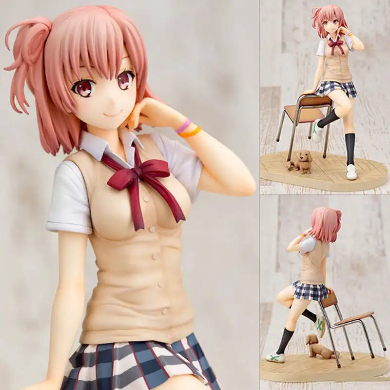 

18cm Yuigahama Yui Sitting with Chair School Girl Action Figure Model Anime My Teen Romantic Comedy SNAFU PVC Model Figure Toy
