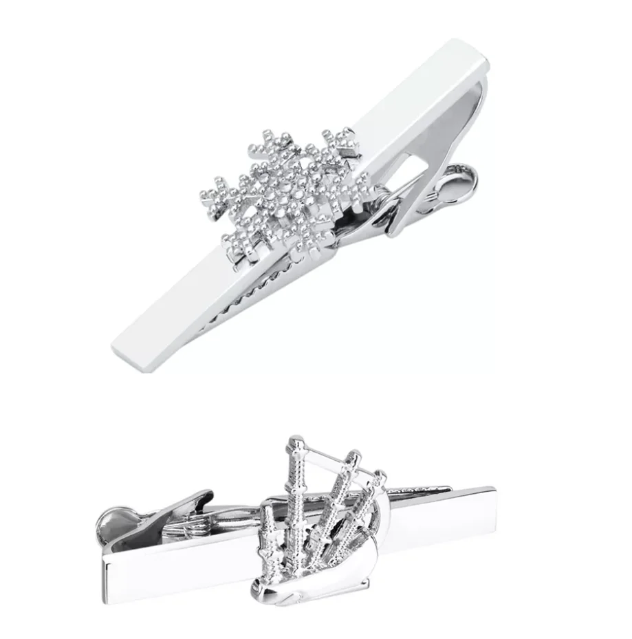 10pcs/lot Snowflake Tie Clips Instrument England Scottish Bagpipe Tie ...