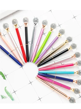 

10pcs Creative new water drop ball crystal diamond metal ballpoint pen wholesale gift stationery advertising pens custom logo