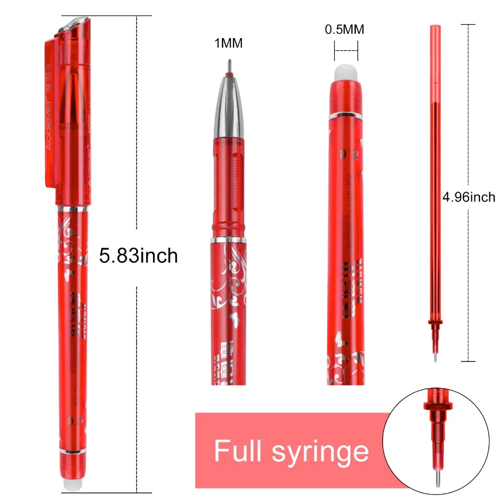 12 шт стираемая гелевая ручка обратно в школу 0,5 мм гелевые ручки для письма красная черная ручка с синими чернилами Kawaii школьные принадлежности