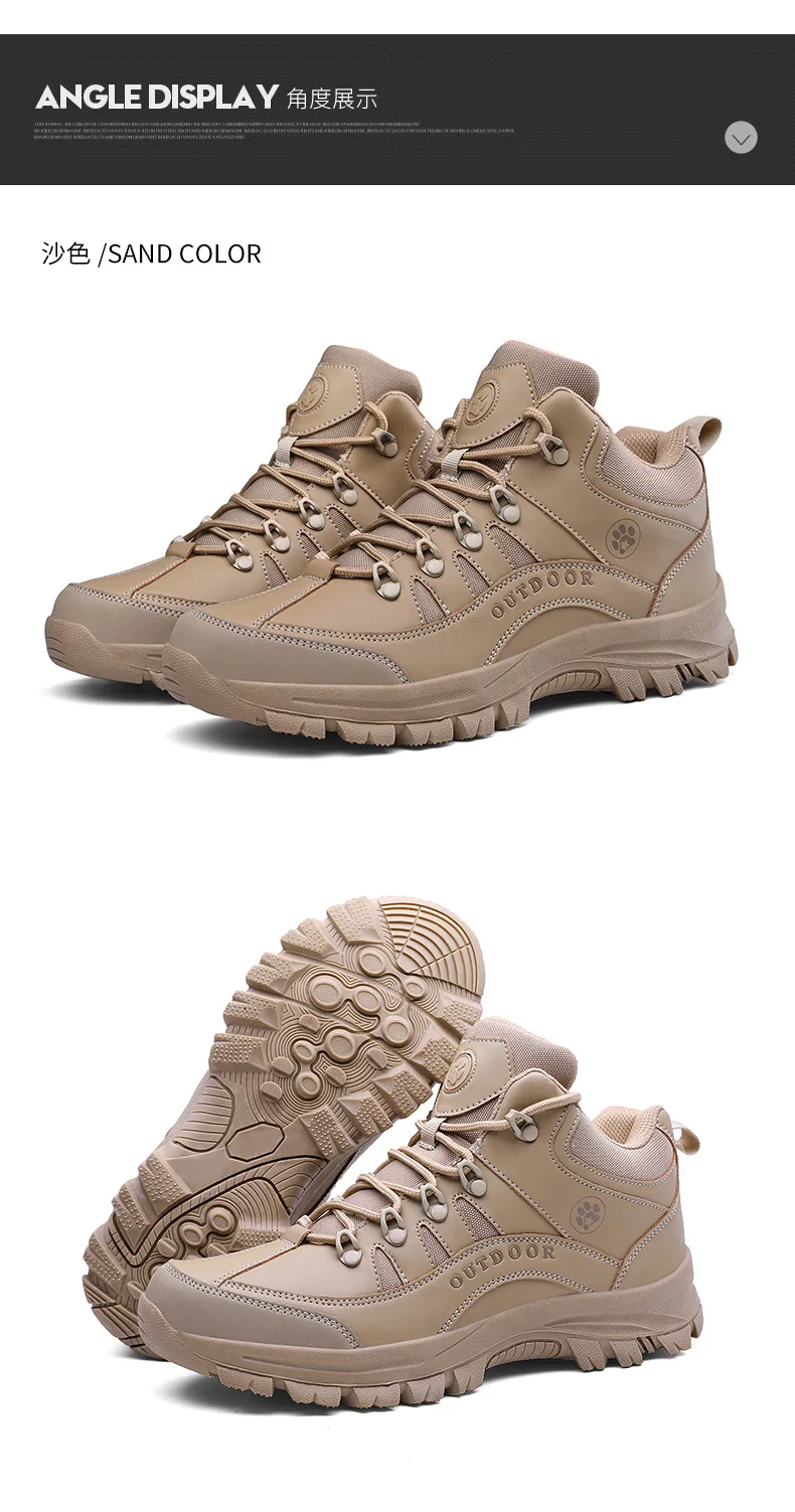 Ботинки; мужские кожаные ботильоны; уличные военные ботинки; мужские кроссовки с круглым носком; Повседневная походная обувь; botas hombre AODLEE