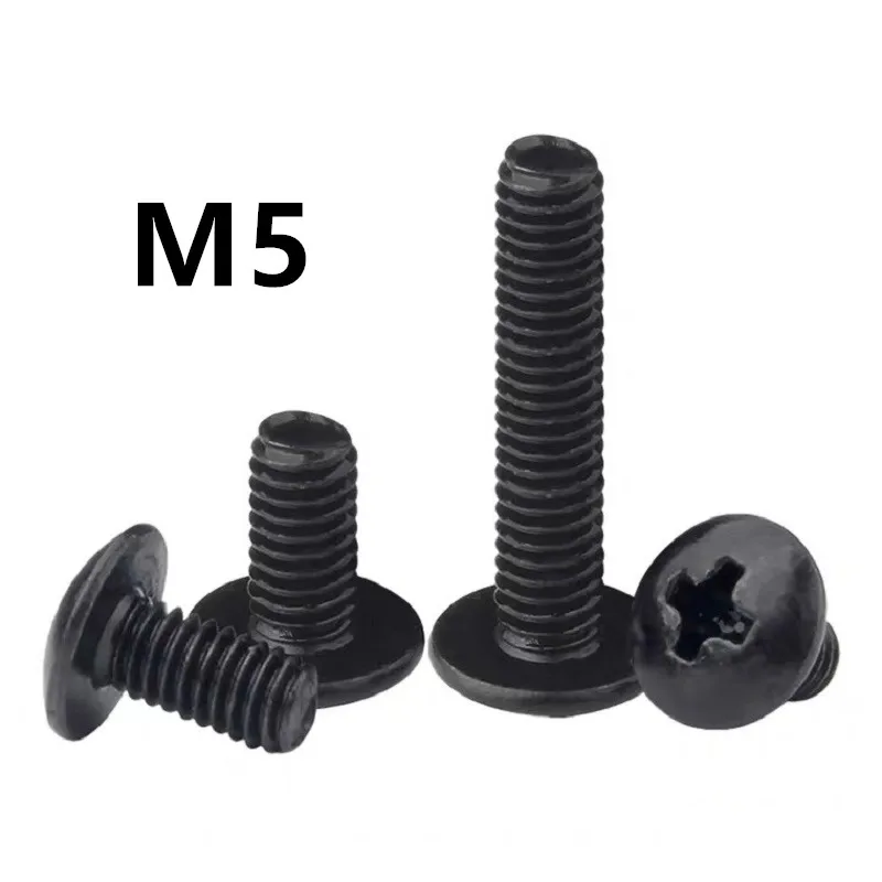 

100 шт. M5x8/10/12/14/16/20/25/30/50 мм, крестообразные встраиваемые винты из нержавеющей стали черного цвета 304