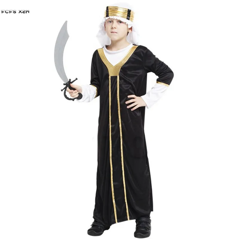 Ragazzi Halloween Arab Prince Robe Costumes Bambini Bambini Warrior Of Egypt Cosplay Carnival Purim Stage Show Gioco Di Ruolo Party Dress