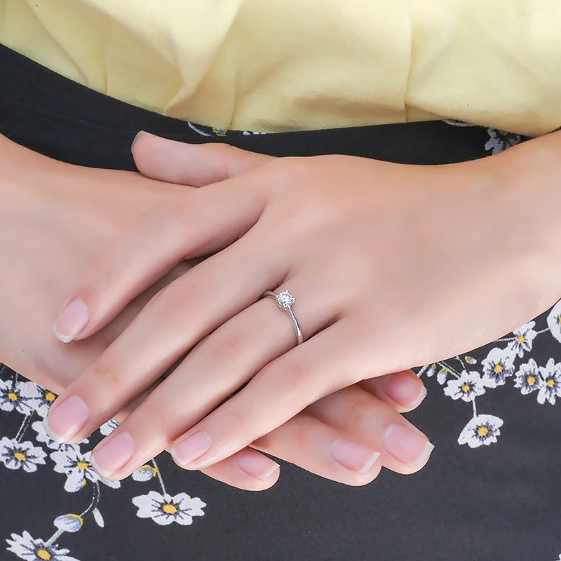 Bague Or Jaune 14 Carats Avec Diamant Créé En Labo 0,80 Ct - Ajustable, Gravée