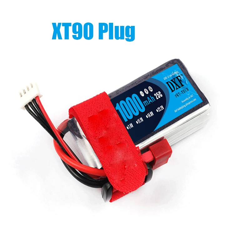 DXF Батарея Lipo 2S 3S 7,4 V 11,1 V 5200 мА/ч, 7000 мА/ч, 60C 120C 100C 200C 25C 50C на колесиках 1000 мАч 3S FPV RC вертолет автомобиля - Цвет: 1PCS3S1000mahXT90