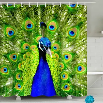 

Peacock Bathroom Shower Curtain Sets Waterproof Decor 71”(W) x 71”(H), Polyester