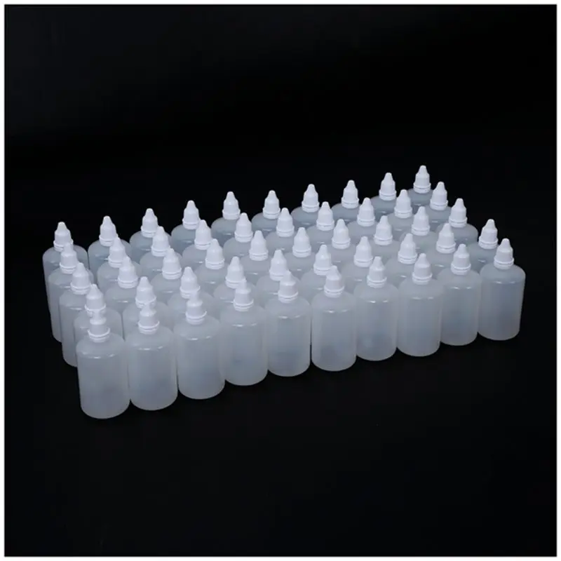 Упаковка из 50 пластиковых LDPE сжимаемые бутылки-капельницы жидкость для глаз пустой(100 мл емкость