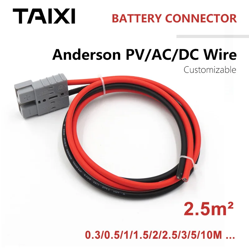 

Battery Connector Photovoltaic Terminal with Double Wire Plug Anderson Adapter Socket Quick 2 Pins 30A AC DC Soft Cable