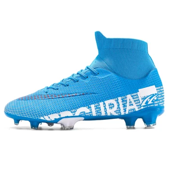 

outdoor men's soccer shoes TF/FG football boots High ankle Kids tacos sports training sneakers size 35-44