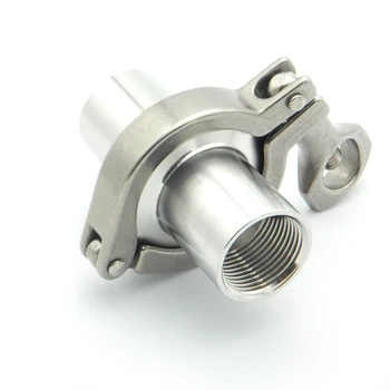 

304 Stainless Steel Sanitary Pipe Fitting Set 1-1/4" BSP Female Thread Ferrule + 2" Tri Clamp + Silicon Gasket For Home Brew