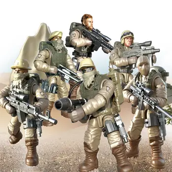 

JTY Toys Flying Eagle SWAT Building Block Action Figures Assemble Military Weapons Trooper Figurines Toy For Children Gift