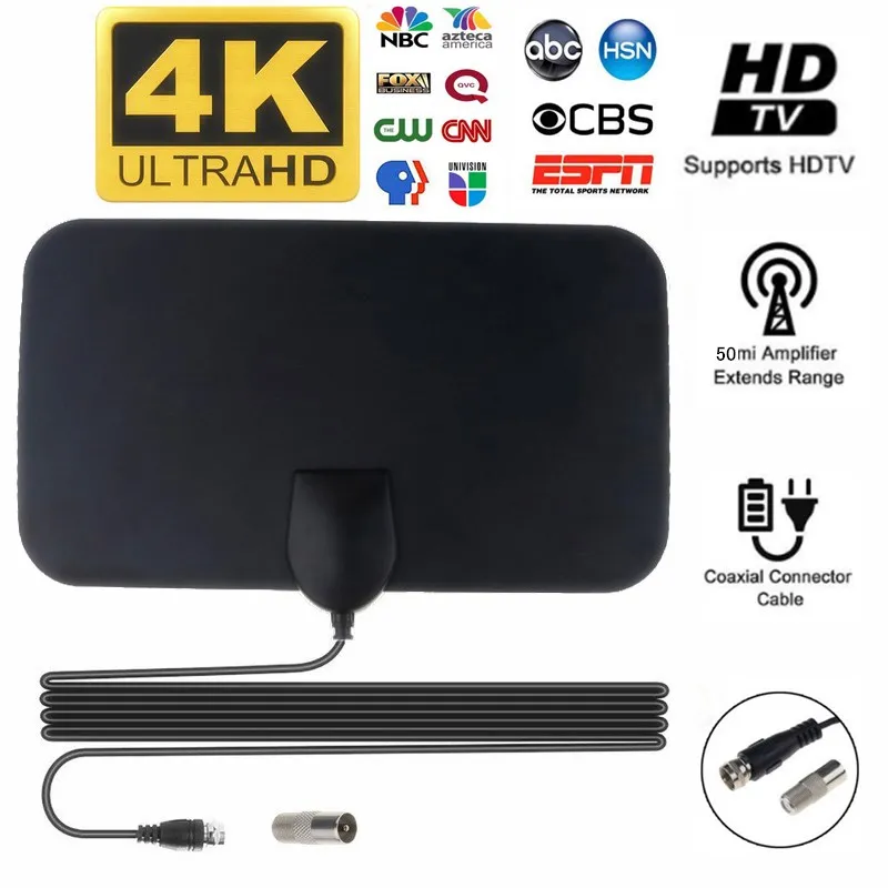 4K 25 дБ с высоким коэффициентом усиления HD TV DTV Box Цифровая ТВ антенна штепсельная