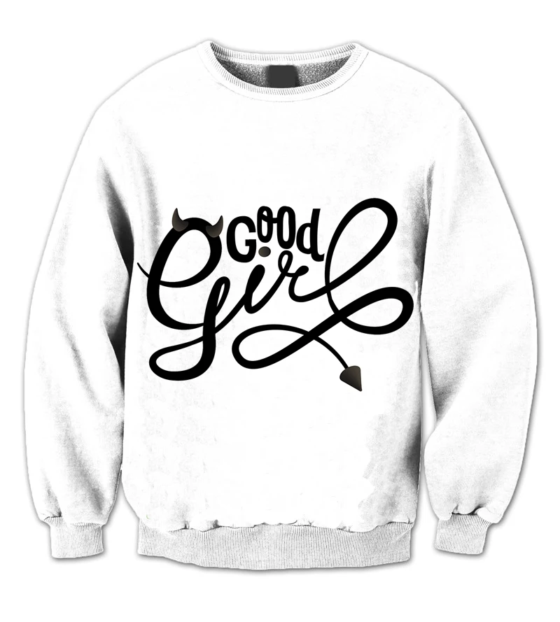 

REAL American SIZE Good Girl 3D Sublimation Print Crew neck Sweatshirt - plus size