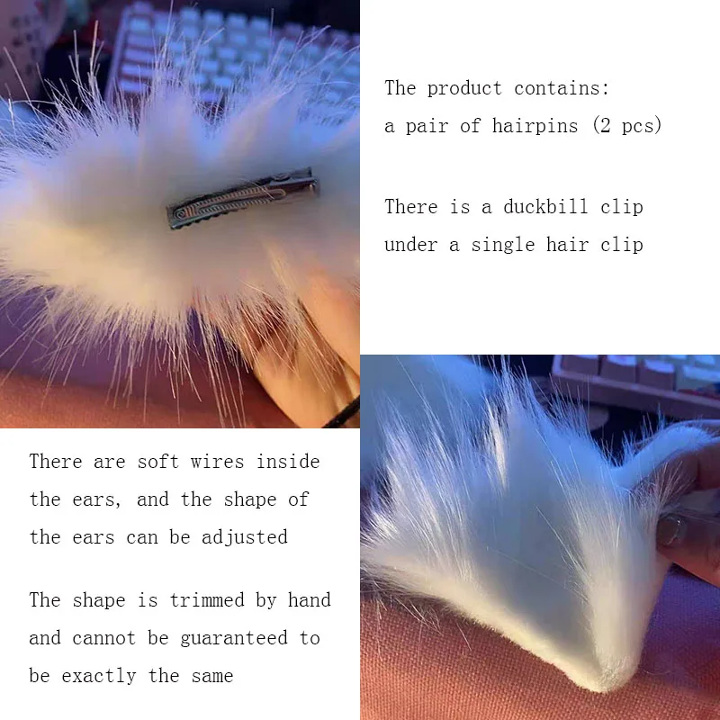Lolita ears fur ears gray white black stereo simulation cute cat ears animal ears
