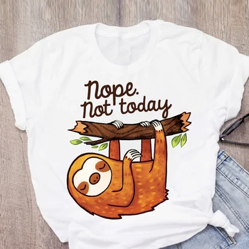 

Women Sloth Not Today Print Cute Cartoon Short Sleeve Summer Lady Tops T-Shirt Shirt Womens Clothing Tees Female T Shirt