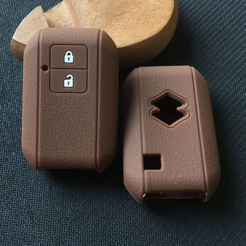 ZAD 3 кнопки дистанционного ключа силиконовый резиновый чехол для ключа автомобиля набор для suzuki swift wagon R японский Монополия Тип 3c - Название цвета: Коричневый