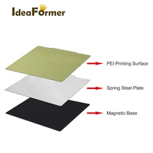 

Ideaformer New Upgrade Removal Spring Steel Sheet Pre-applied PEI+Magnetic Base 220/235/310mmfor CR10 3D Printer Hot Bed