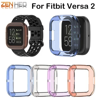 

Ultra-Slim Transparent TPU Soft Case Cover For Fitbit versa 2 Smart Watch Accessories Protective Case Frame Protect shell