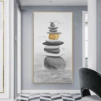 

RELIABLI ART Canvas Painting Stone Sea Pictures For Home Black And White Posters And Prints Wall Art For Living Room Decoration