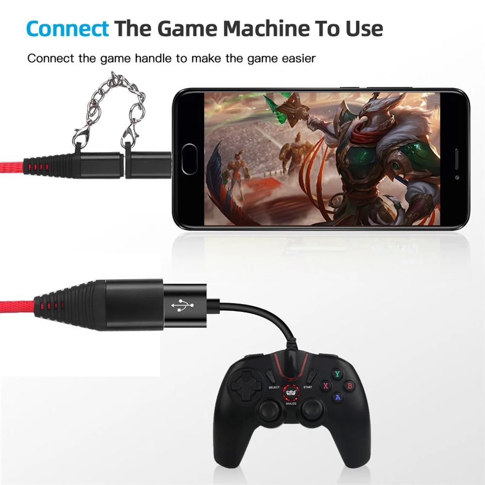 2в1 Type C Male + Micro USB To 2 0 интерфейс Женский OTG Кабель адаптер портативный Быстрый