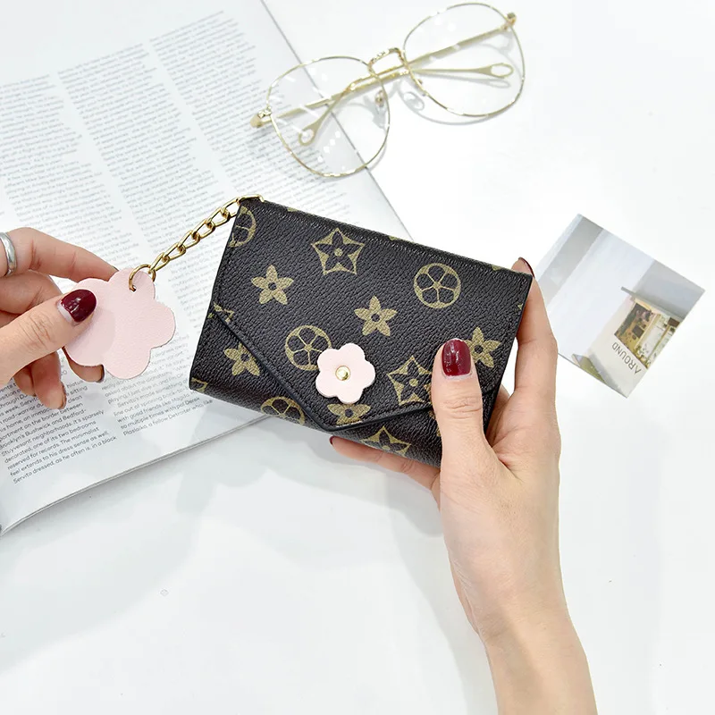 

Wallet Women's 2018 New Style Big Brand Short Small Wallet Buckle Printed Multi Card Bit Buckle Wallet Students Purse
