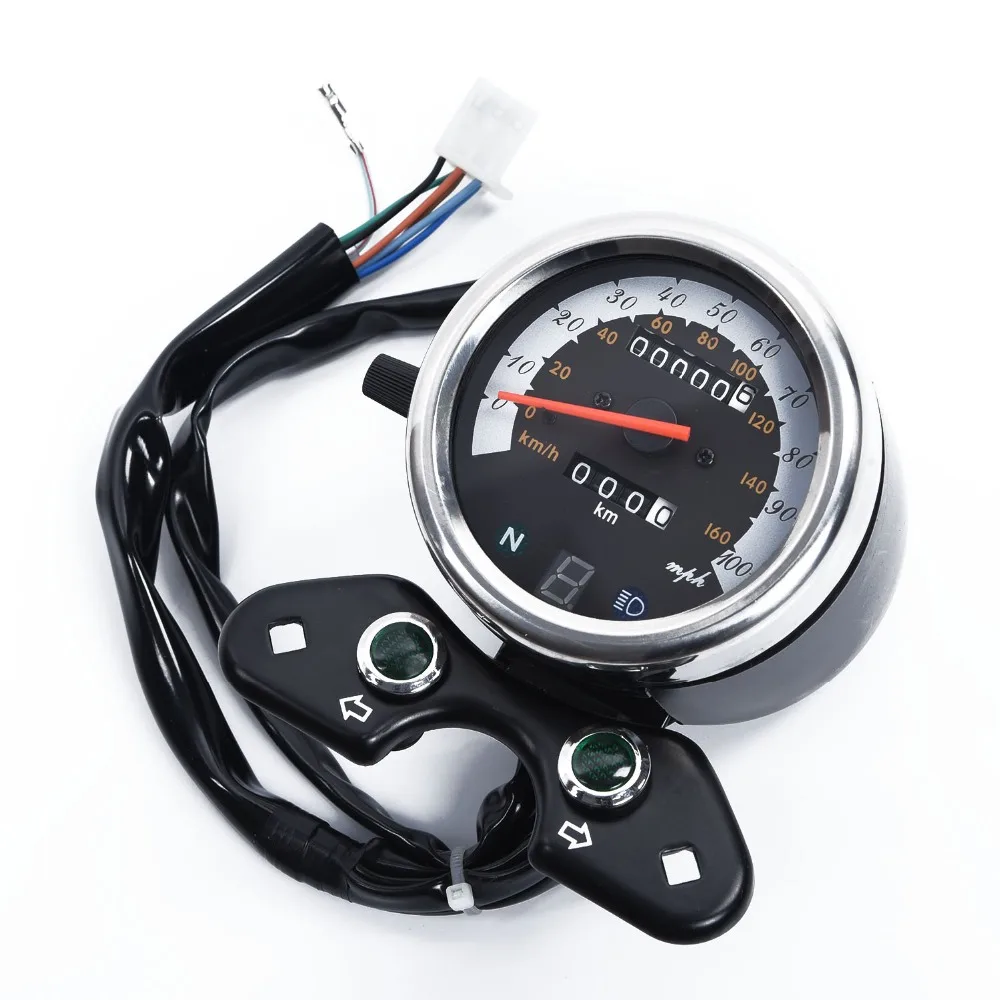 1 шт. мотоцикл спидометр тахометр Speedo метр для Suzuki кафе гонщик Высокое качество Черный 9,5 см одометр спидометр