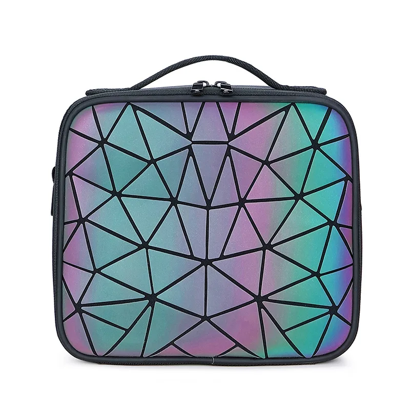 Женский косметический мешок многофункциональный портативный косметический Чехол Водонепроницаемая сумка для хранения светящаяся женская сумка на плечо - Цвет: triangle