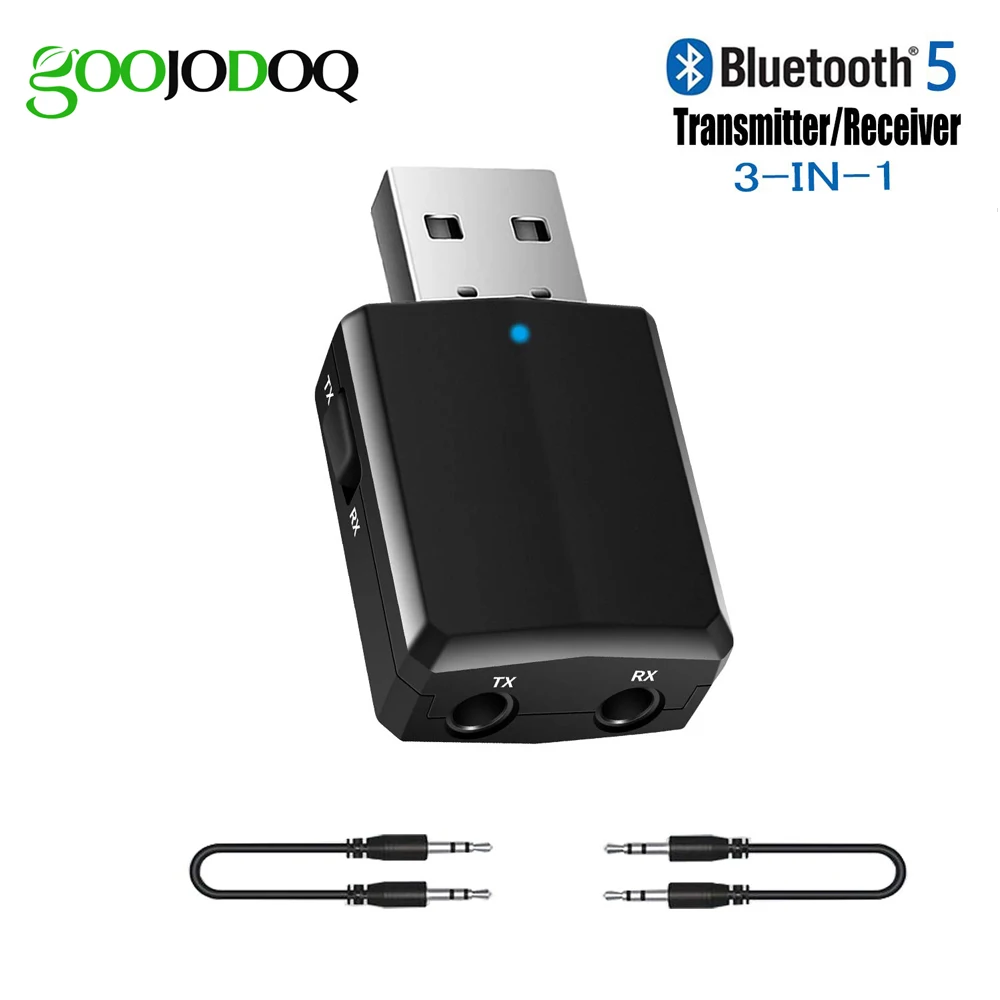 3-IN-1-Black USB Bluetooth 5,0 передатчик приемник 3 в 1 адаптер EDR ключ 3,5 мм AUX для ТВ ПК наушники для дома стерео автомобиля HIFI аудио - Цвет: 3-IN-1-Black
