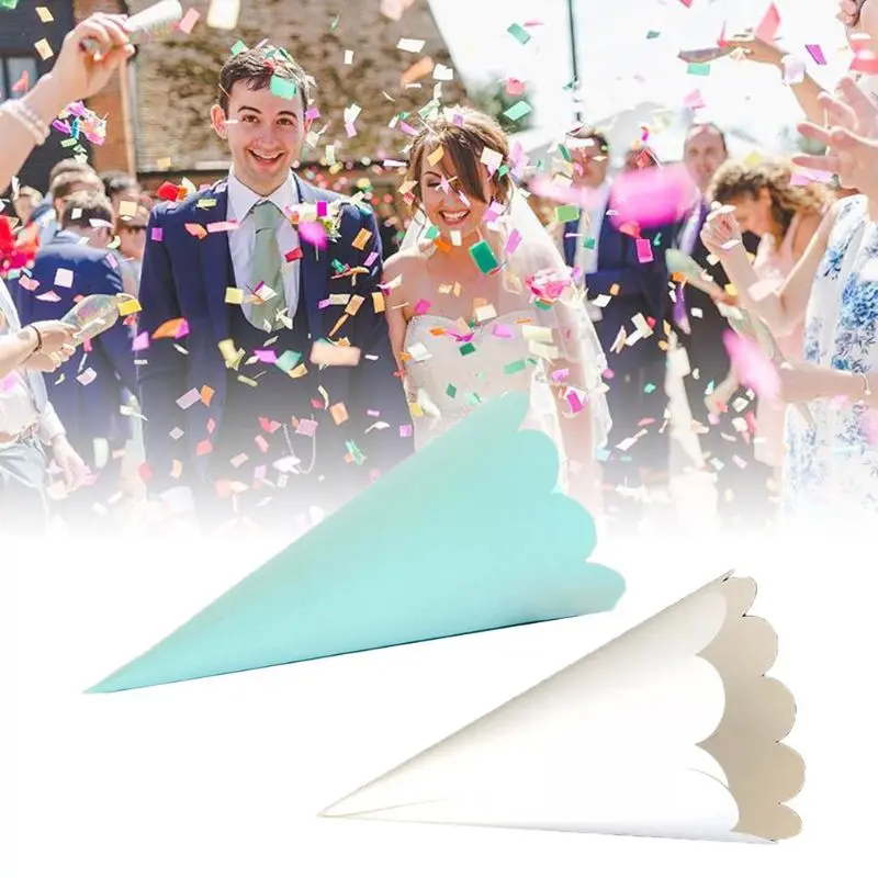 50pcs Laser Cut Wavy Lace Laying Candy Wedding Party Favors Confetti Cones Paper Cone Decoration Supplies Gifts | Дом и сад