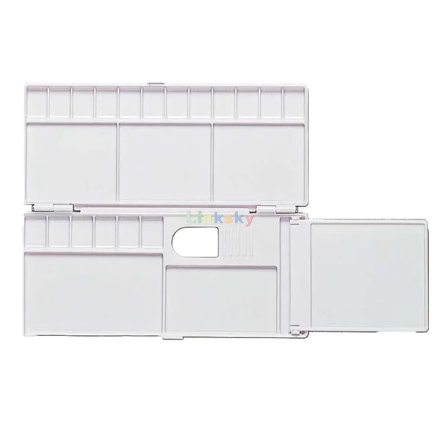 Holbein PP Resin Folding Three Side Watercolor Palette 18 / 24 Grids,Multi Grid Color Matching Area, Create Rich Colors. 5