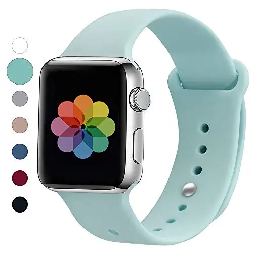 Turquoise Спортивный силиконовый ремешок для Apple Watch, версии 4/3/2/1, сменный ремешок для наручных часов, ремешок для наручных часов для Apple Watch 42 мм, 38 мм - Цвет ремешка: Turquoise