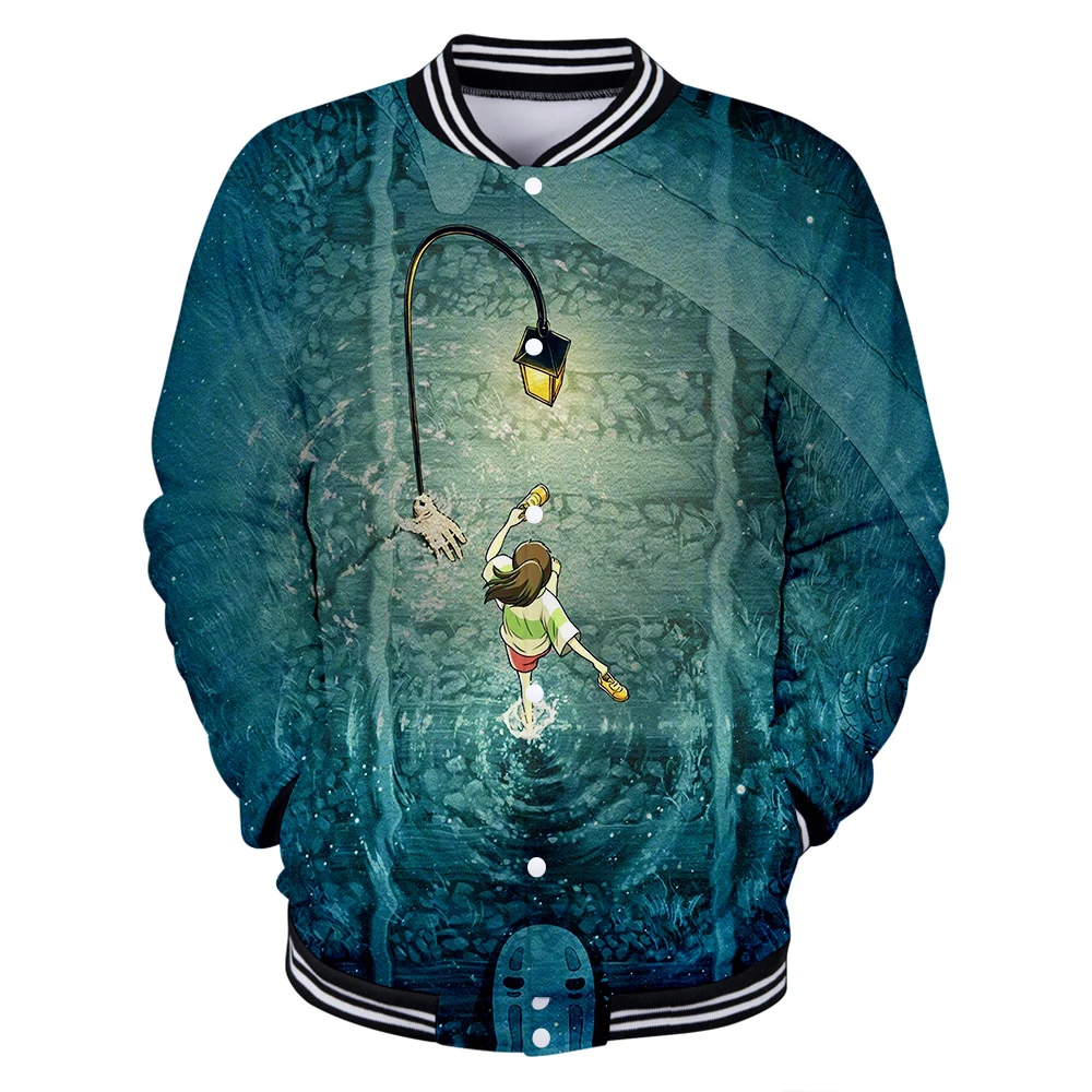 pirited Away  Casual 3D Hoodies  jacket Sweatshirt Men&woman 3D Baseball Uniform hip-hop Fashion Jacket 3d