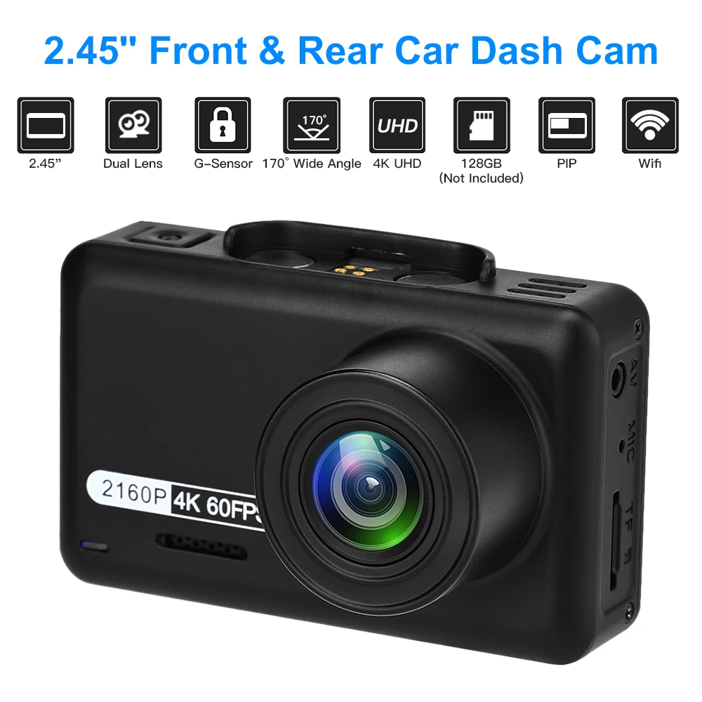 Dashcam Full HD 1080p Rear View Camera IN Number Plate G-Sensor Wdr 128 GB Adas