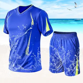 

ZITY Tracksuit Men T Shirts And Shorts Set Mens Jogger Sets Track Suit Sports Suit Breathable Casual Summer Tracksuit