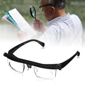 

SALE Adjustable Strength Lens Eyewear Variable Focus Distance Vision Zoom Glasses Protective Magnifying Glasses with Storage Bag