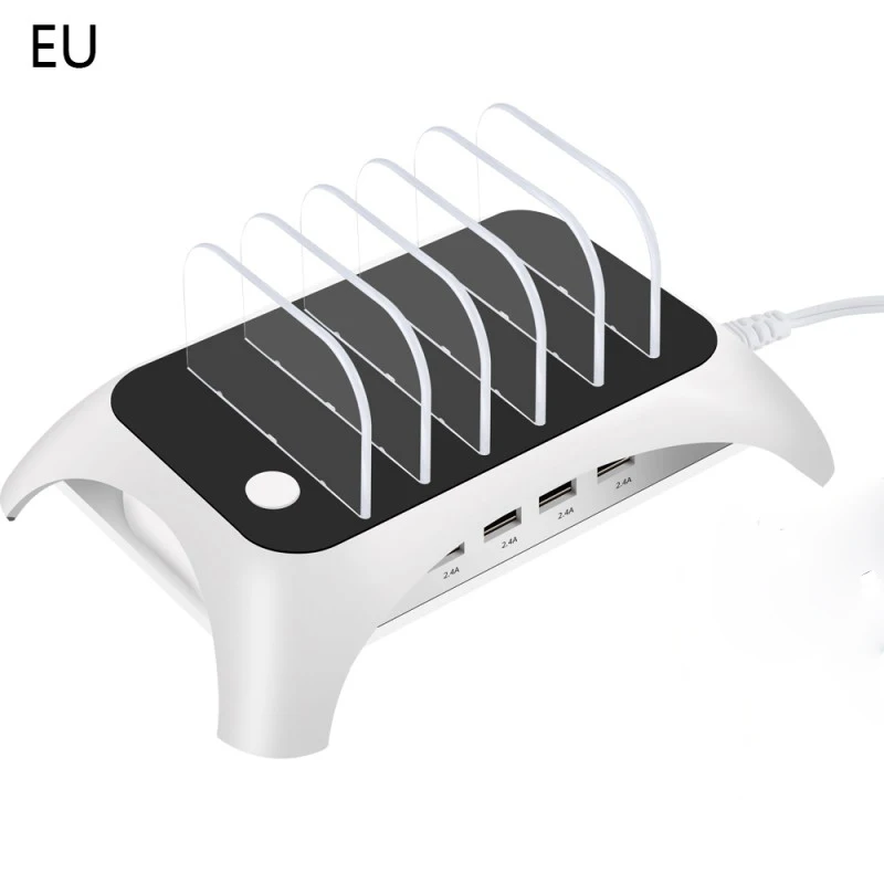 Европейский Союз (ЕС) 5 портов 2.4A USB Настольная зарядная док-станция дорожное быстрое зарядное устройство концентратор для IPhone смартфон планшет станция для зарядки с USB Настольная зарядная док-станция - Тип штекера: Европейский Союз (ЕС)