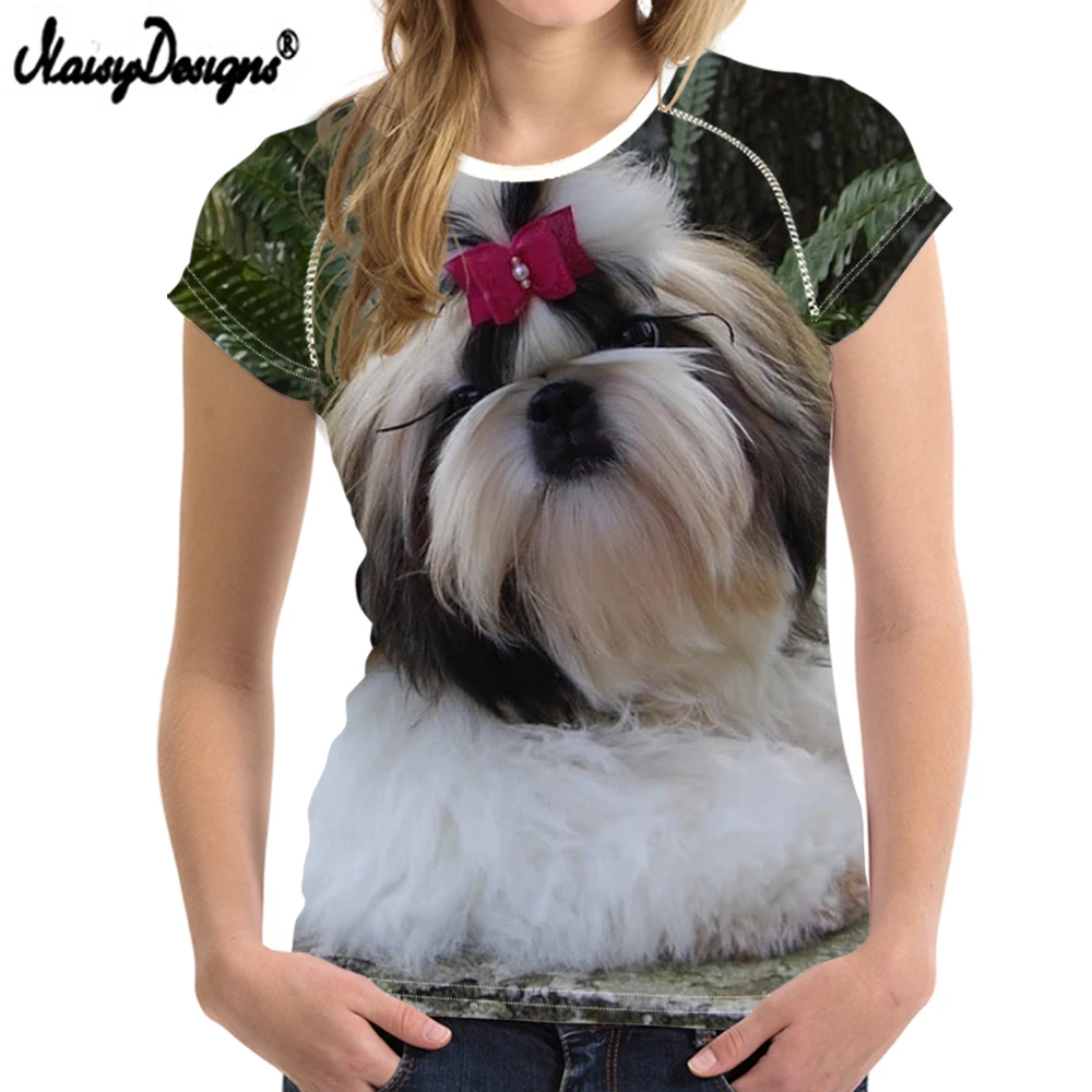 Женская футболка Топ Shih Tzu Dog с круглым вырезом, футболка, дышащая одежда ummer, Прямая поставка,, Col Roul Femme