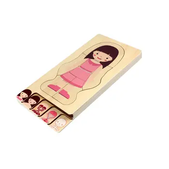 

Children Educational Toys Wooden Multi-layer Puzzle Human Body Structure Puzzle Kids Educational Wooden Toys