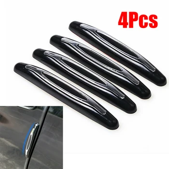 

4pcs Door protector Set Car Guard Molding Decoration Bumper Strips Black Truck SUV Kit Edge Accessories Durable