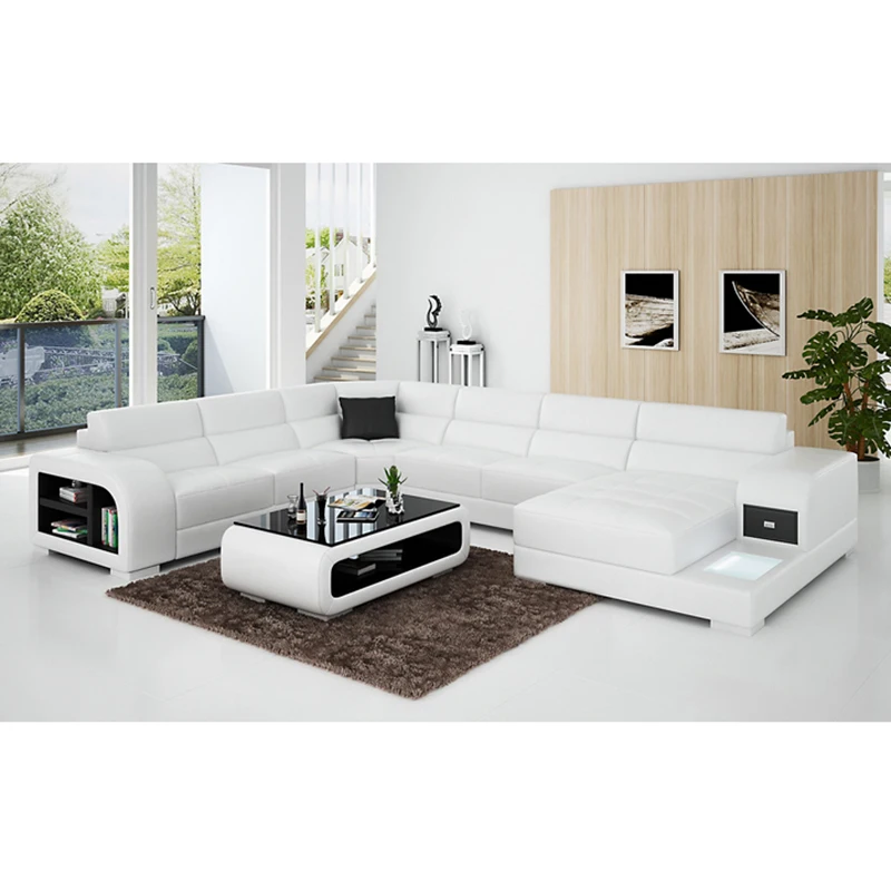 Роскошный европейский стиль кожаный диван Германия гостиная твердый диван с деревянным каркасом