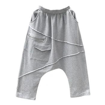 

Japanese Men Harem Pants Woolen Cotton Loose Pocket Hip-Hop Elastic Pants Gothic Owen Style Oversize High Street Casual Jogger