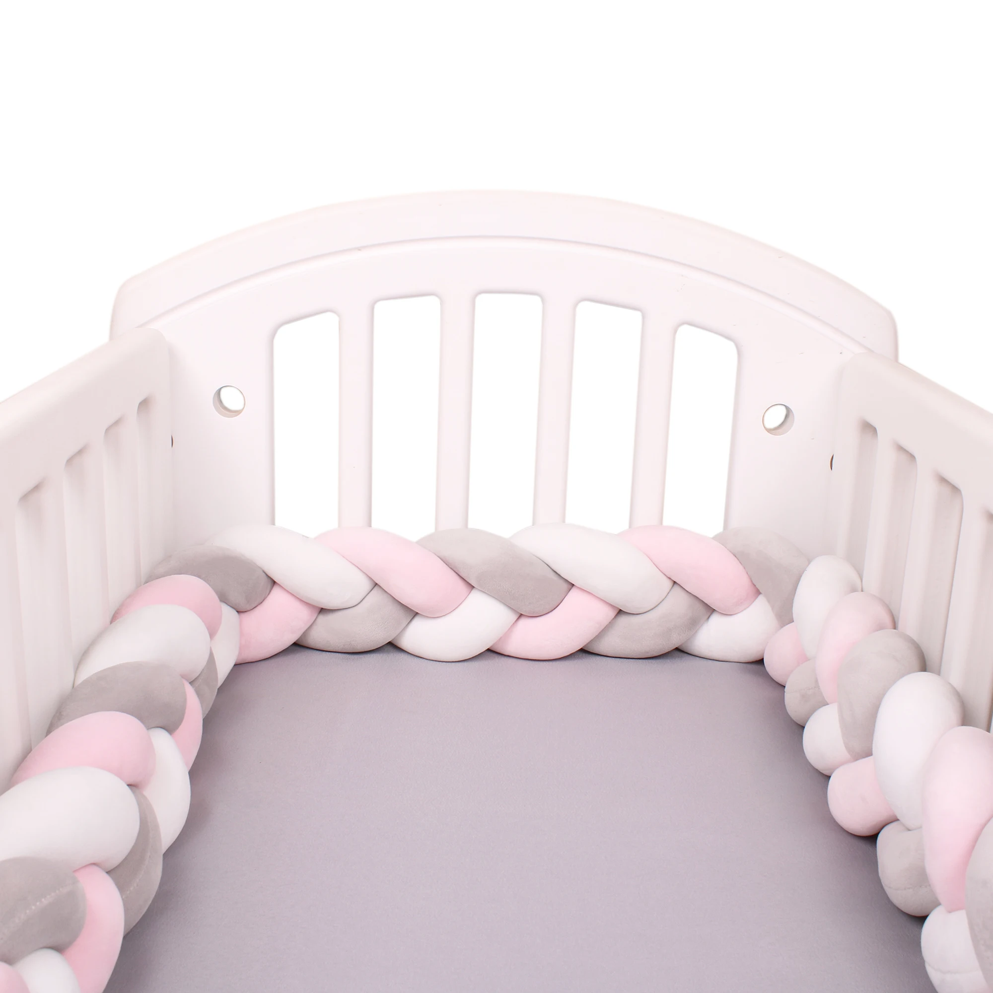 Parachoques para cama de bebé recién nacido, tejido puro de felpa, Protector para cuna, decoración para habitación de bebé, 1M/2M/3M/4M de longitud