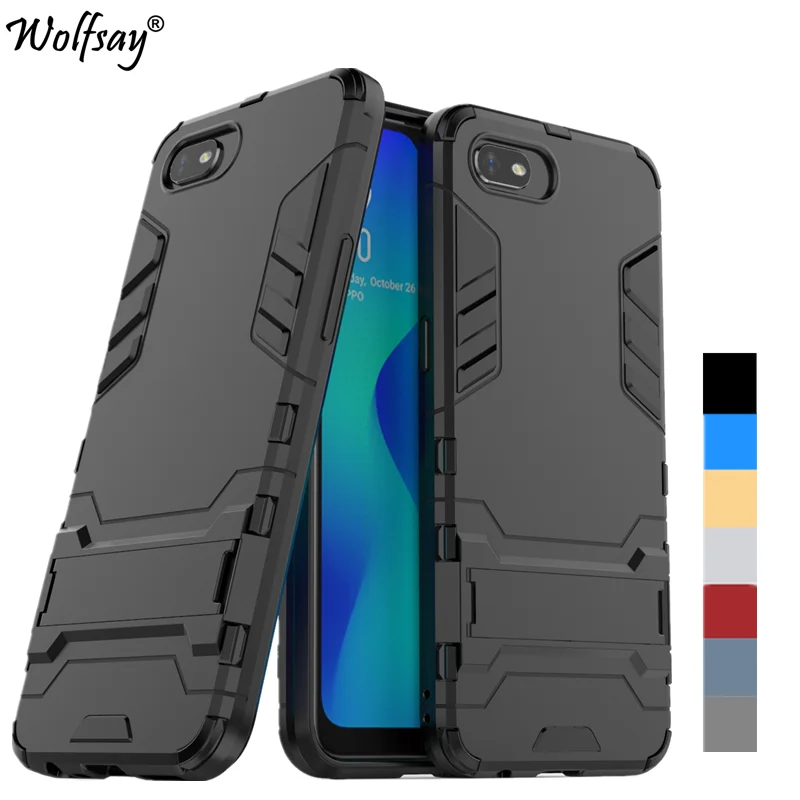 

For Case Oppo A1K Case Shockproof Hybrid Stand Silicone Armor Back Phone Case For Oppo A1K Cover Oppo Realme C2 Real Me C2 Coque