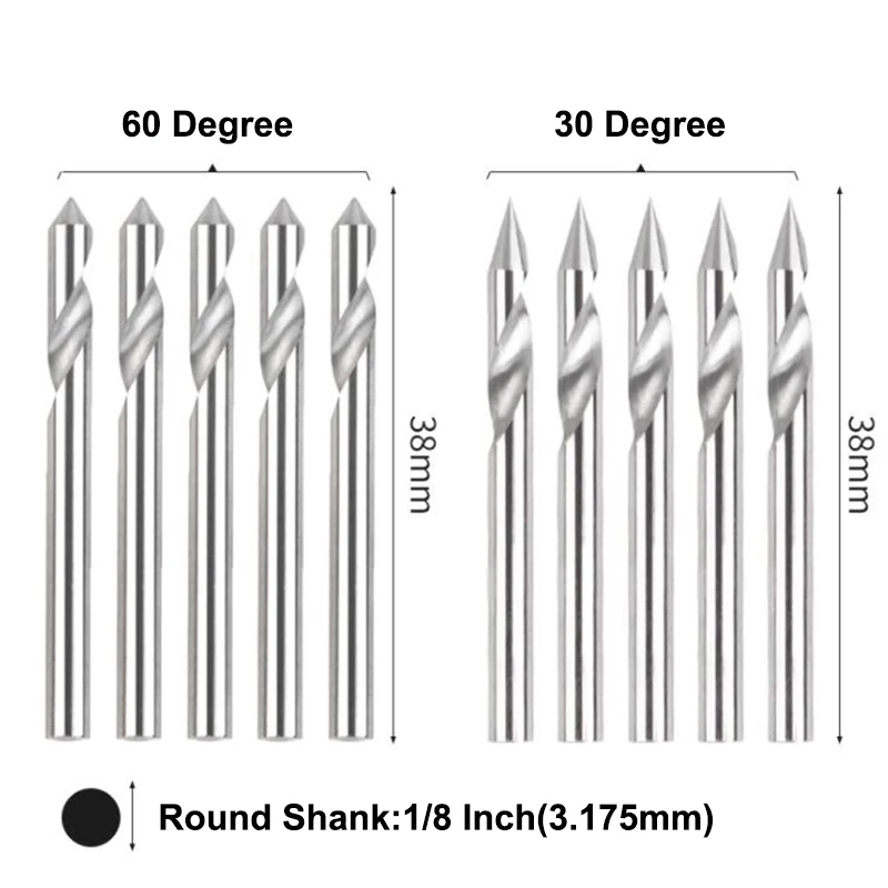 5 pçs cnc roteador v bits 1